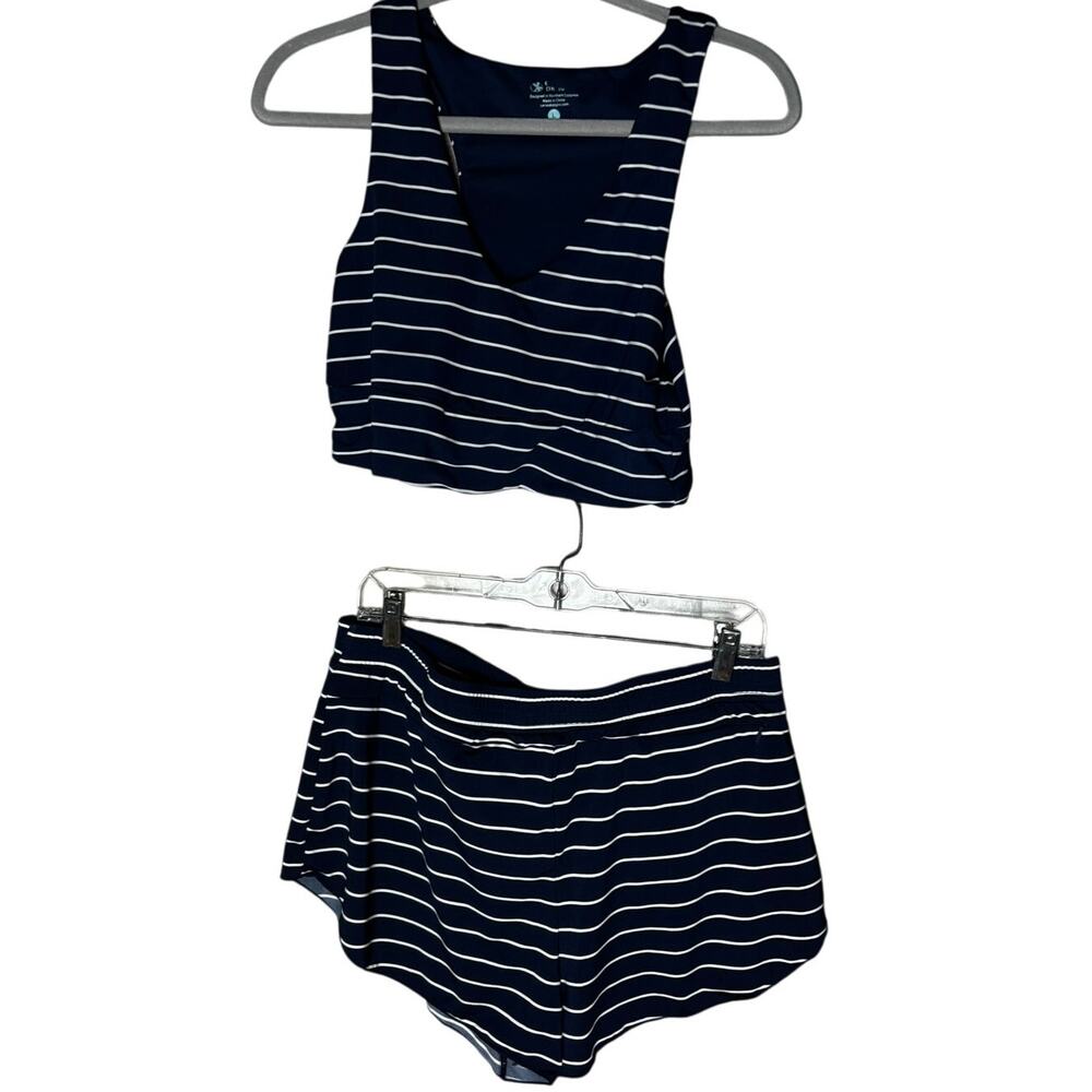 Carve Designs Navy and White Striped Bikini